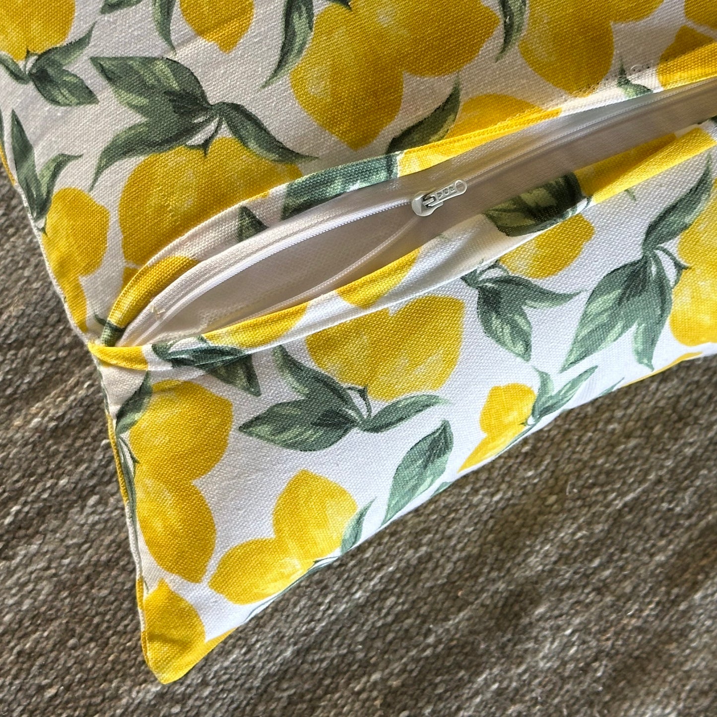 Oak & Lily Lemon Yellow Cotton Cushion Cover | 100% Pure Cotton | Vibrant & Washable | European Quality