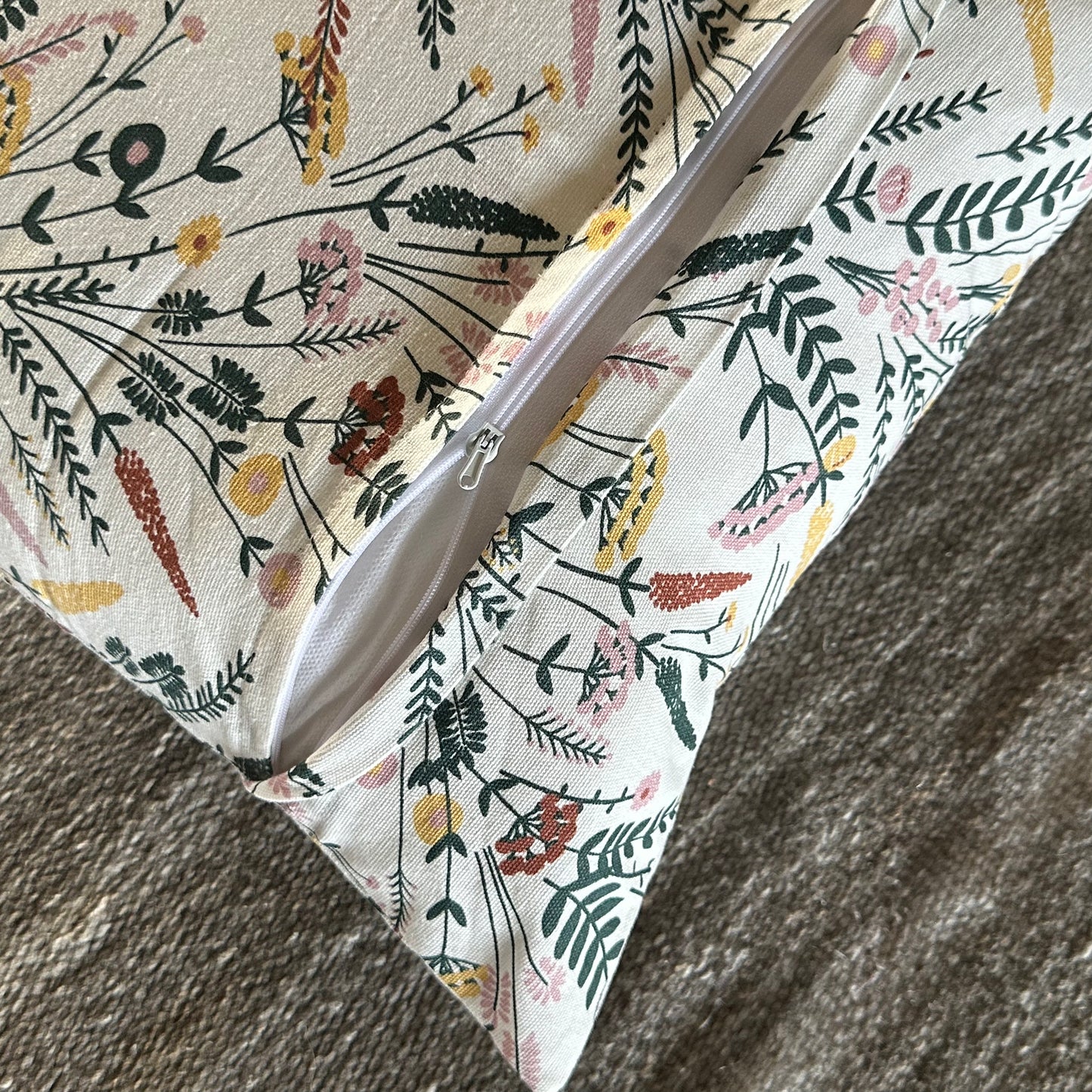 Oak & Lily Multi Colour Floral Cotton Cushion Cover | 100% Pure Cotton | Washable | Vibrant & Elegant | Premium European Quality