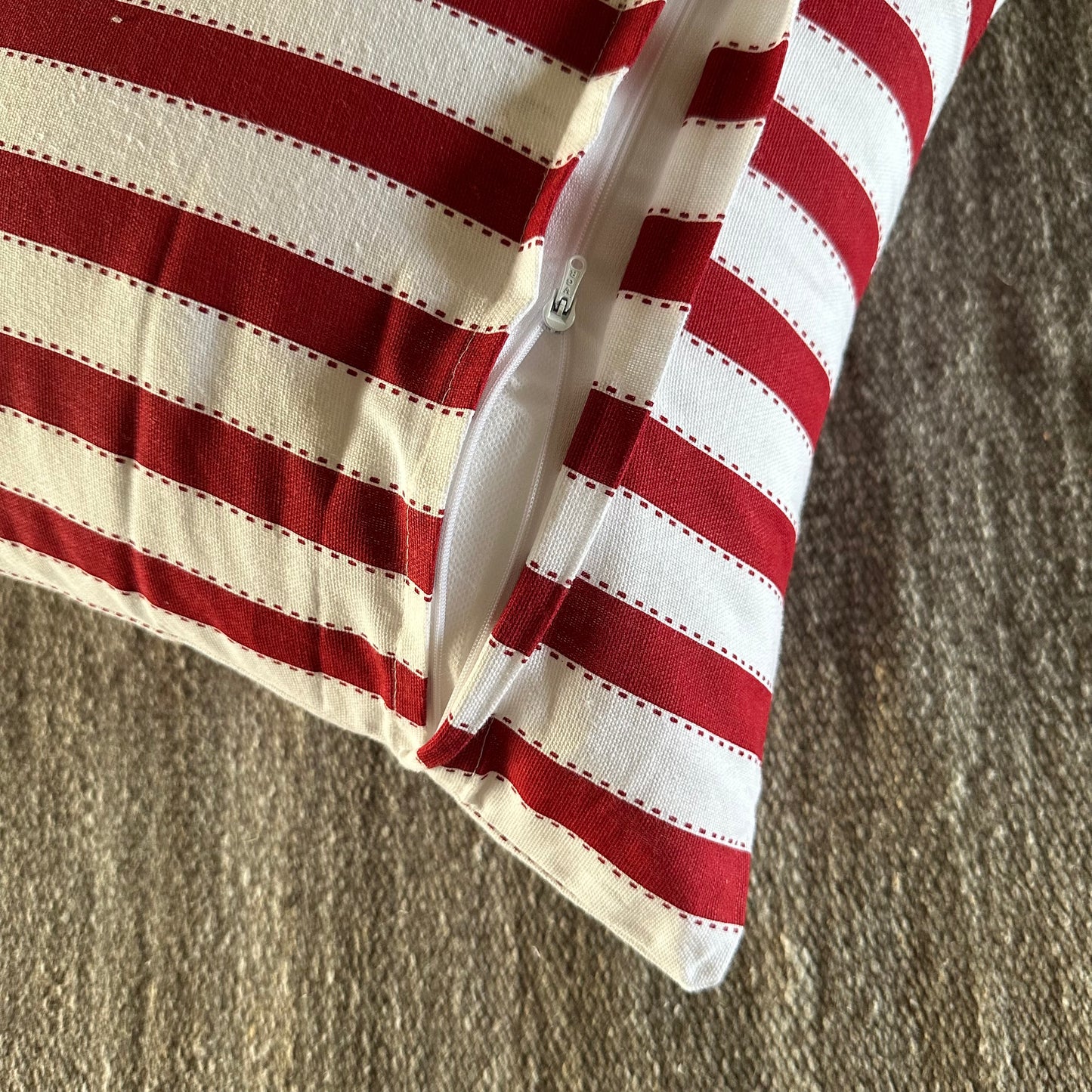 Oak & Lily Red Stripe Cotton Cushion Cover | 100% Pure Cotton | Bold & Washable | Premium European Quality