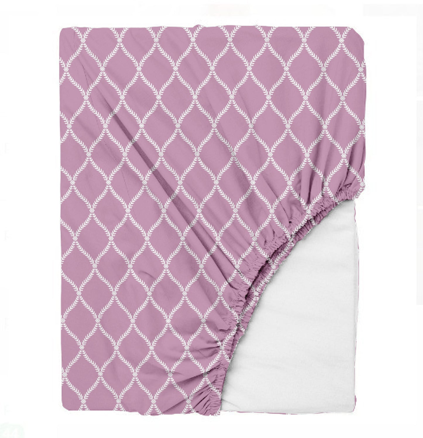Oak & Lily King Size Bedsheet – Blossom Leaves Sea Green, Pink, Lt Grey | 210 TC | 100% Cotton | Flat | 2 Pillow Covers | Soft, Breathable, European Quality