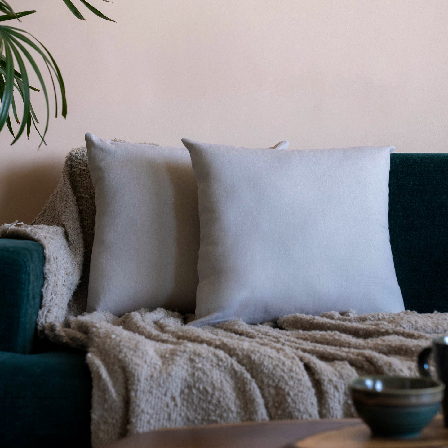 Oak & Lily Plain Beige Cotton Cushion Cover | 100% Pure Cotton | Soft, Elegant & Washable | Premium European Quality