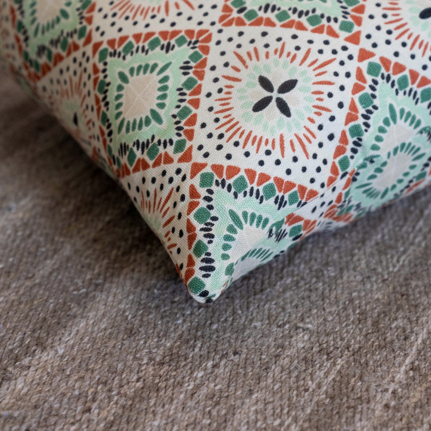 Oak & Lily Bogimmia Multicolour Ethnic Print Cotton Cushion Cover | 100% Pure Cotton | Soft, Durable & Washable | European Quality