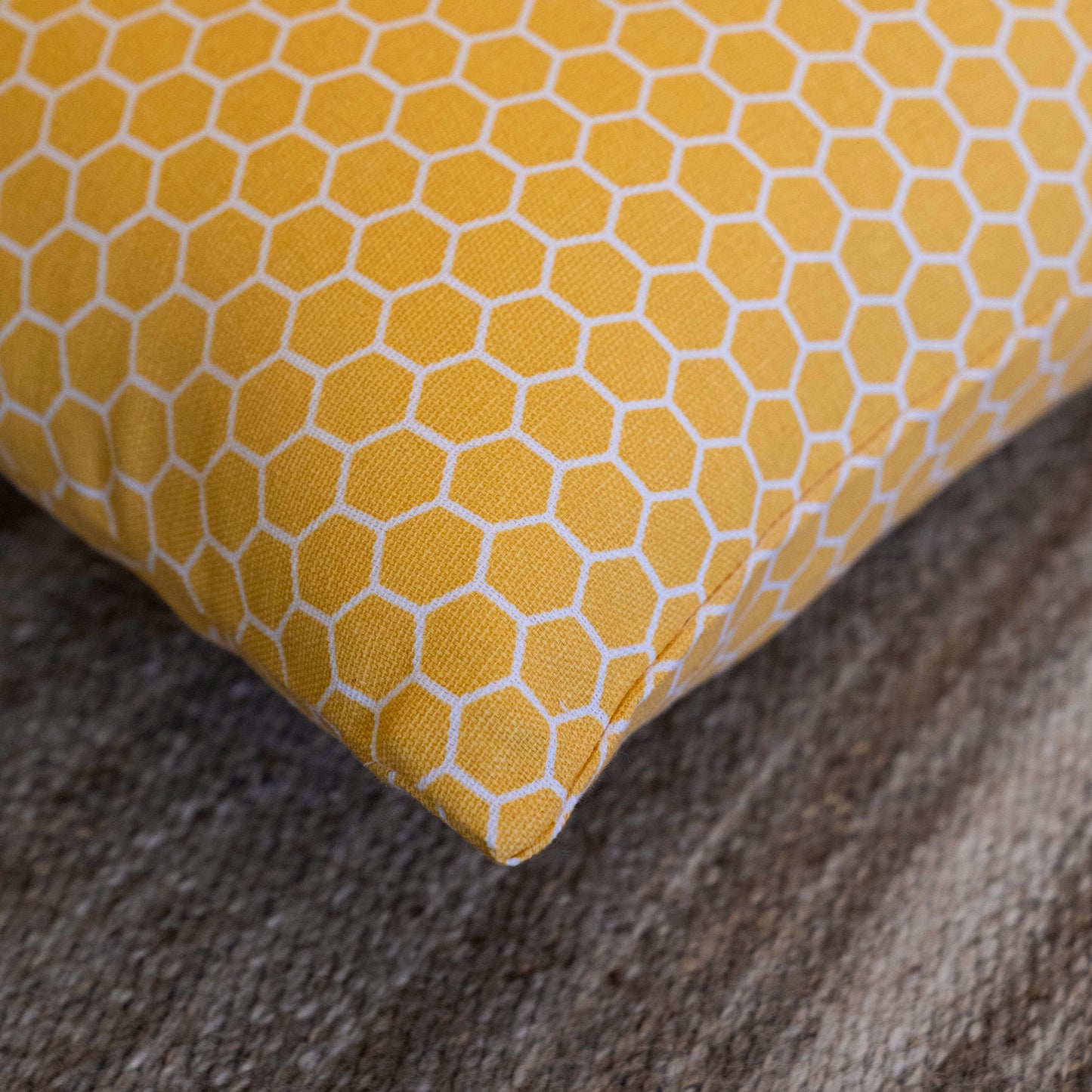 Oak & Lily Yellow Check Cotton Cushion Cover | 100% Pure Cotton | Soft, Bright & Washable | Premium European Quality