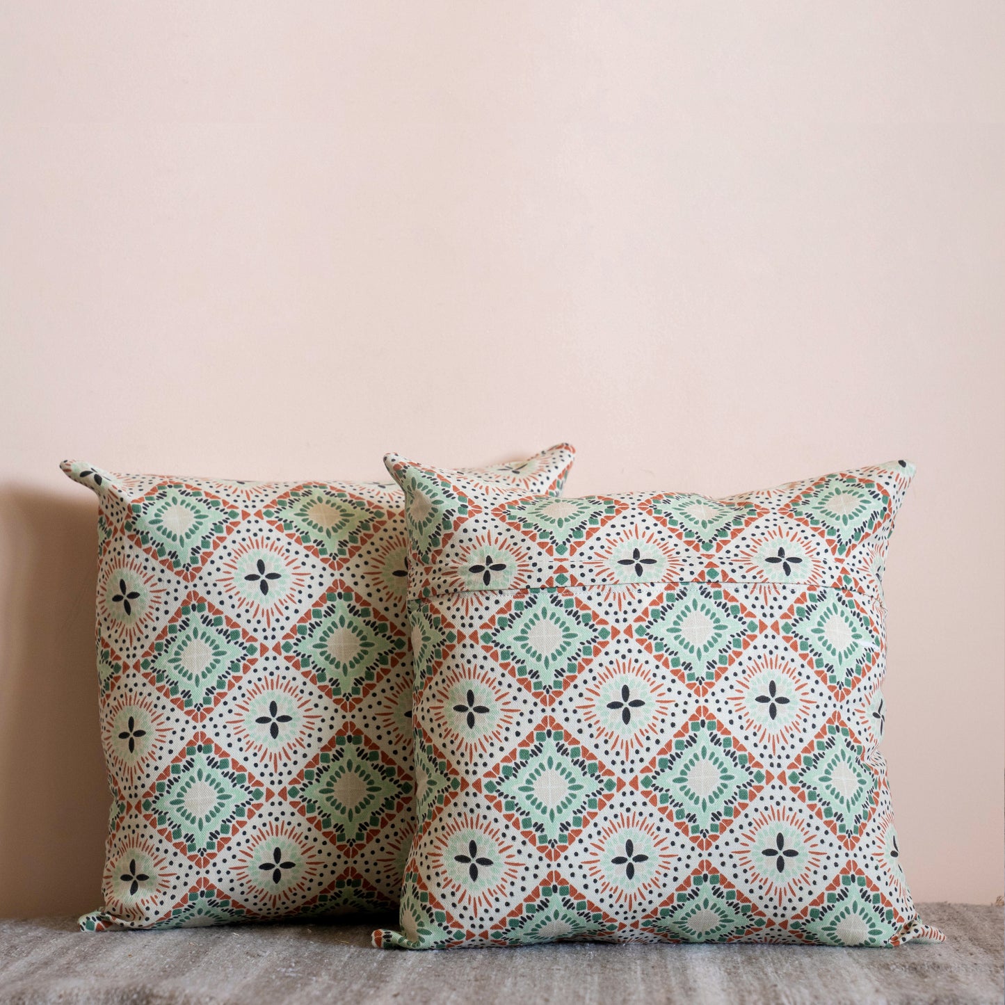 Oak & Lily Bogimmia Multicolour Ethnic Print Cotton Cushion Cover | 100% Pure Cotton | Soft, Durable & Washable | European Quality