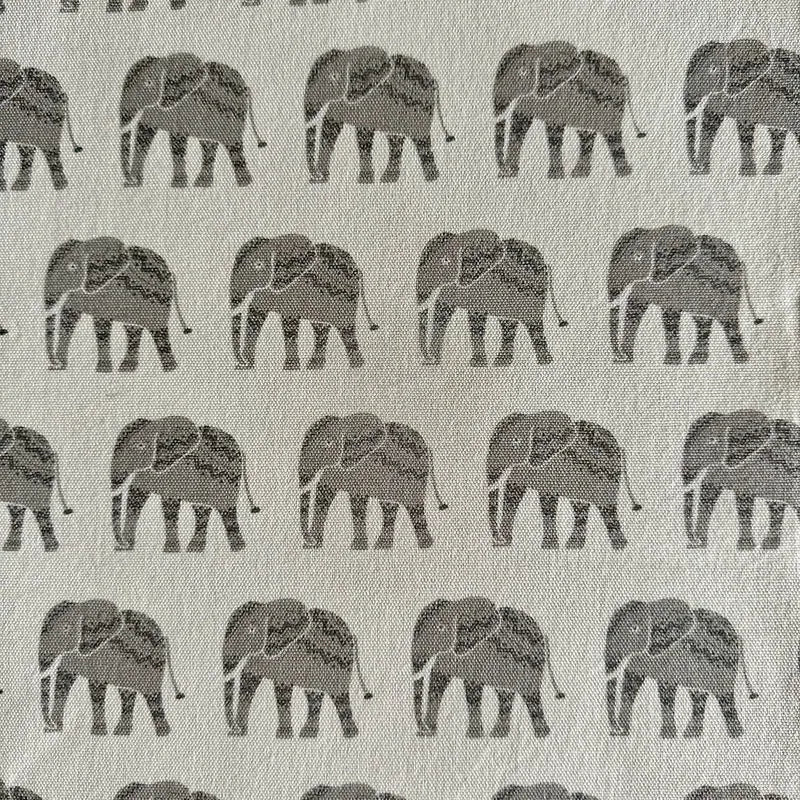 Ivory & Grey Elephant Print Table Runner & Placemats Set
