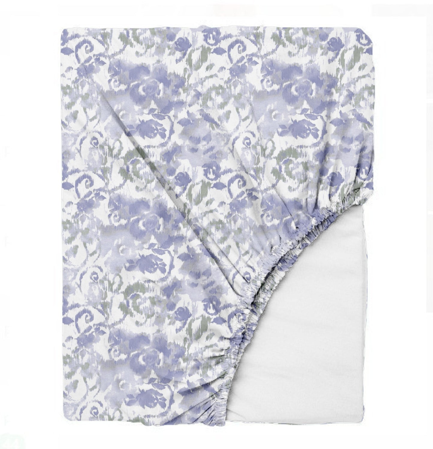 Oak & Lily King Size Bedsheet – Pastel Flora Sea Green, Purple & Pink | 210 TC | 100% Cotton | 2 Pillow Covers | European Quality