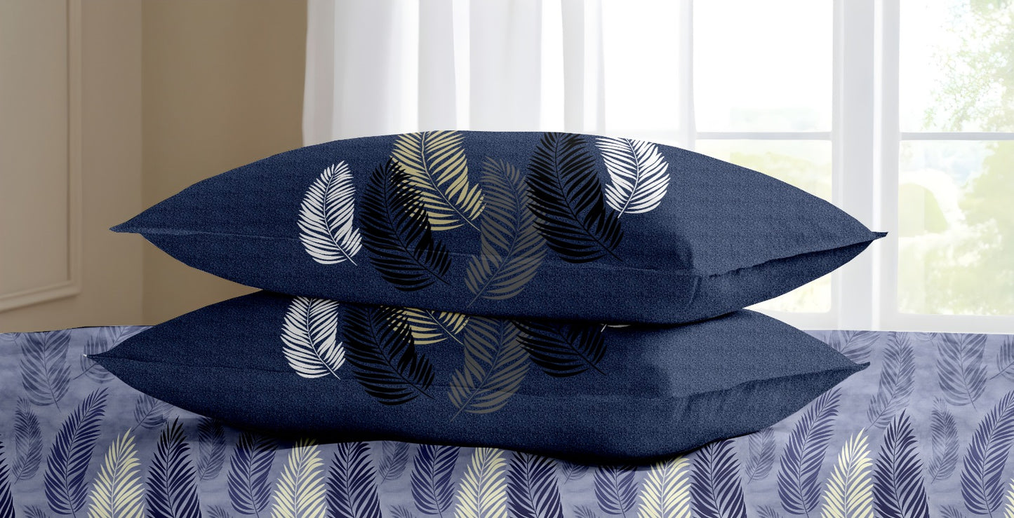 Oak & Lily King Size Bedsheet – Vintage Petal Teal | 100% Cotton | 2 Pillow Covers | European Quality