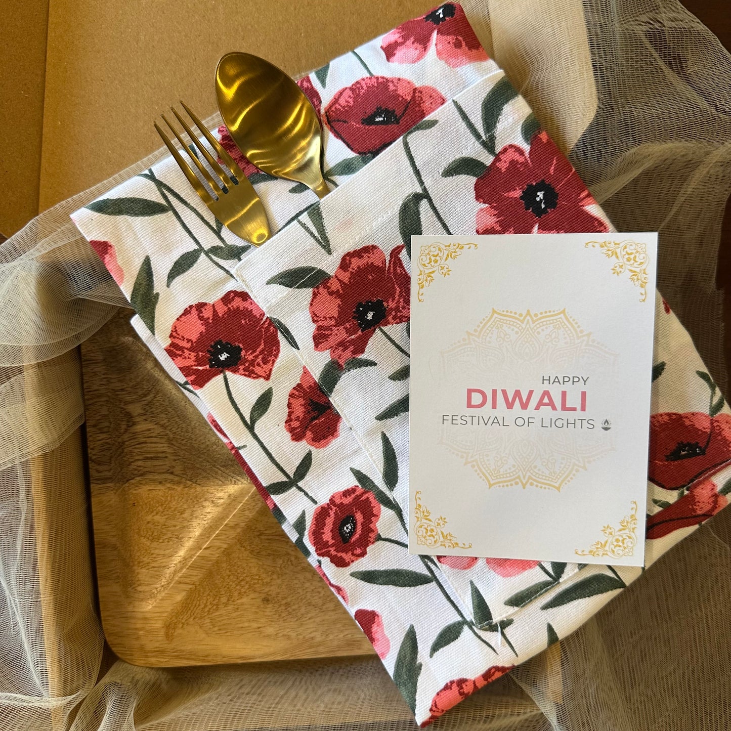 Oak & Lily Diwali Small Gift Hamper | Pure Mango Wood Tray + Kitchen Useable