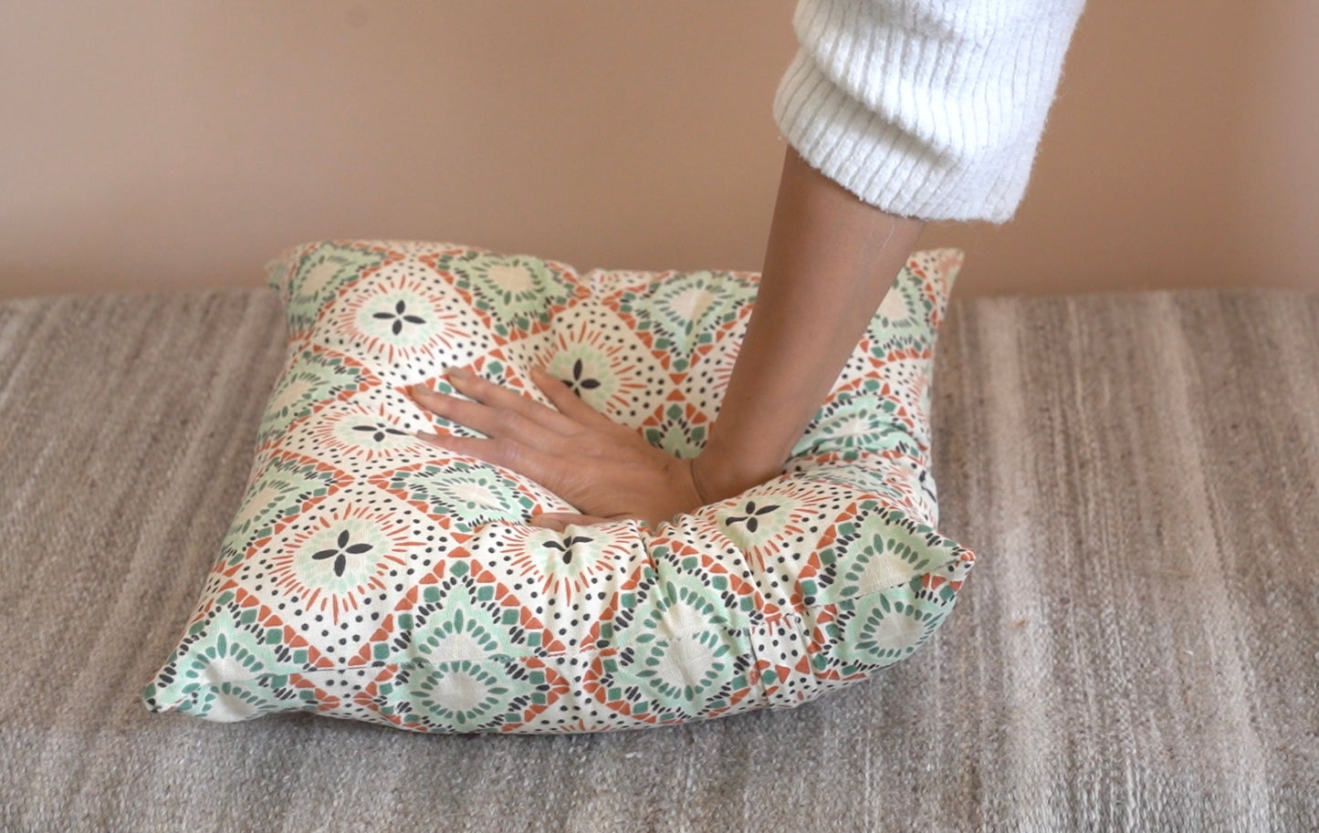 Oak & Lily Bogimmia Multicolour Ethnic Print Cotton Cushion Cover | 100% Pure Cotton | Soft, Durable & Washable | European Quality