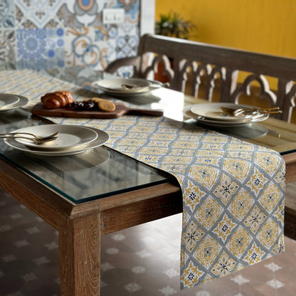 Oak & Lily Diwali Large Gift Hamper | Rectangular Mango Wood Tray + Pure Cotton Runner