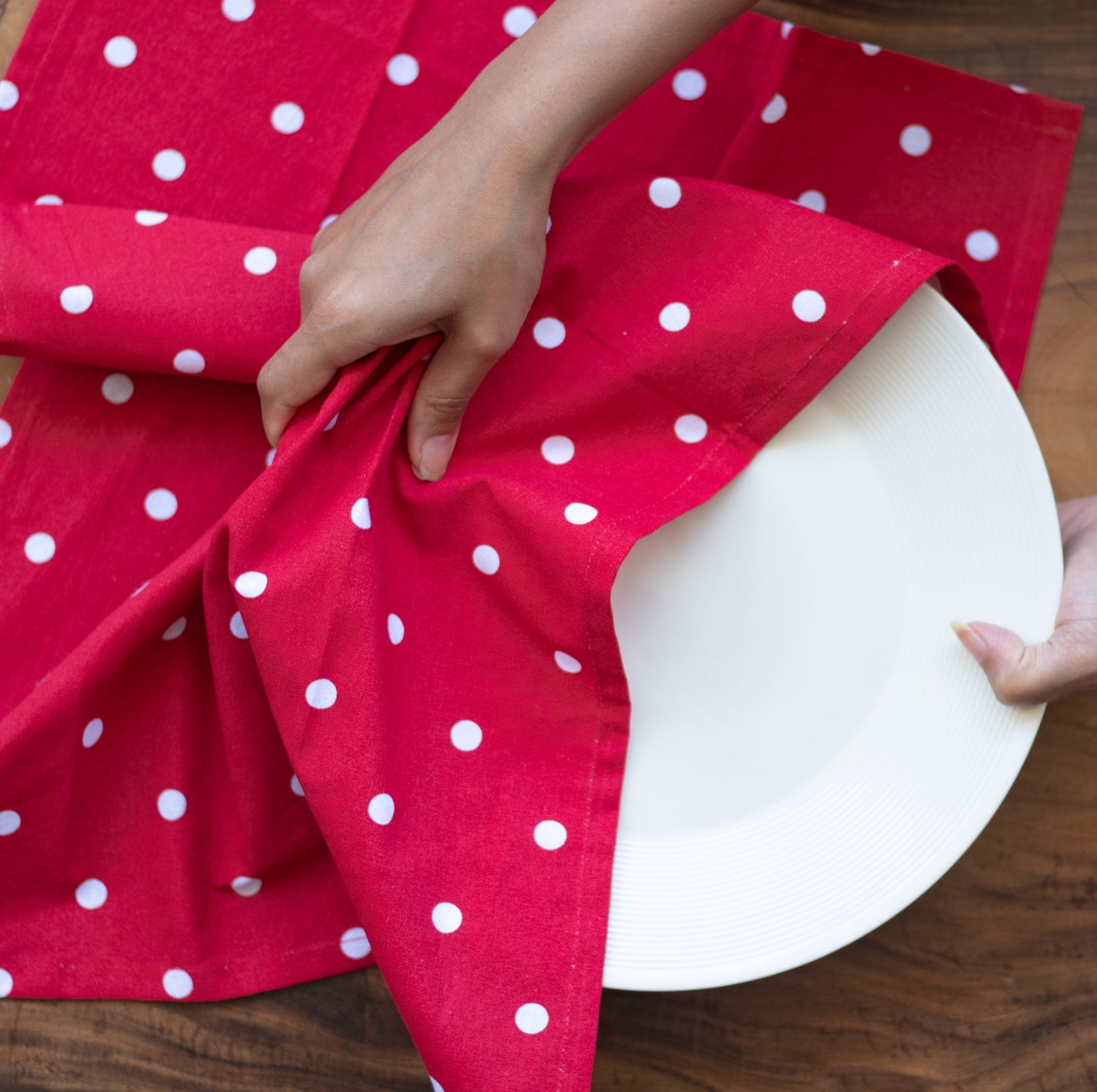 Oak & Lily Kitchen Towels – Beach House, Navy & White Stripe, Red Polka Dot | 100% Cotton | European Quality | Super Absorbent & Anti-Bacterial