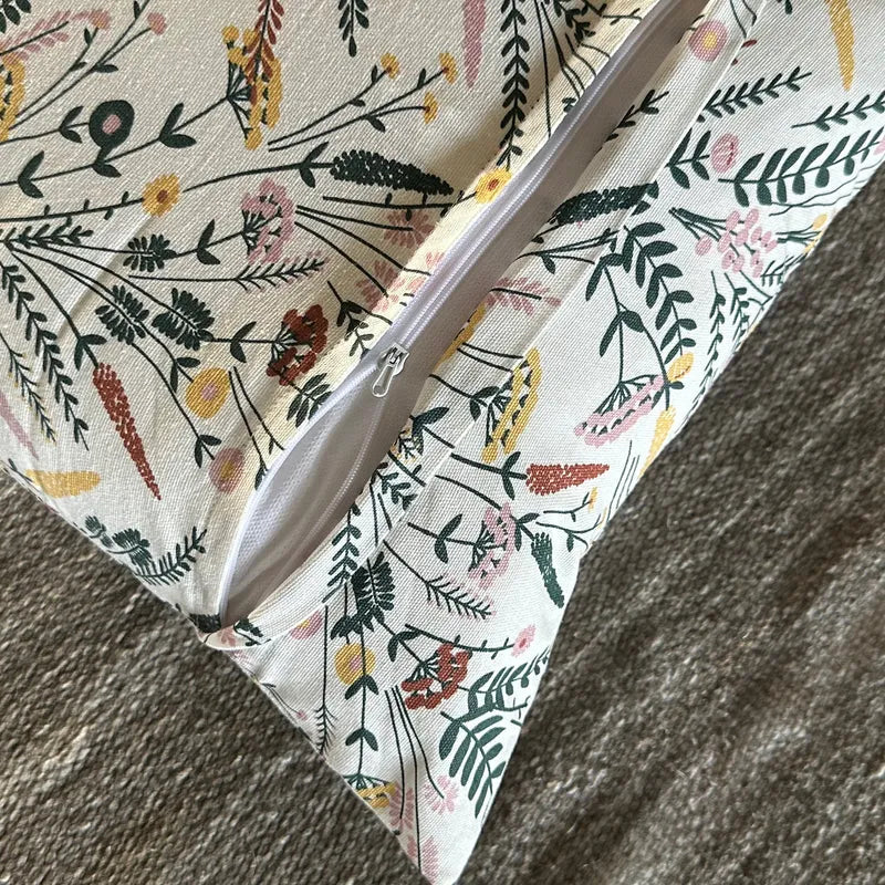 Oak & Lily Multi Colour Floral Cotton Cushion Cover | 100% Pure Cotton | Washable | Vibrant & Elegant | Premium European Quality