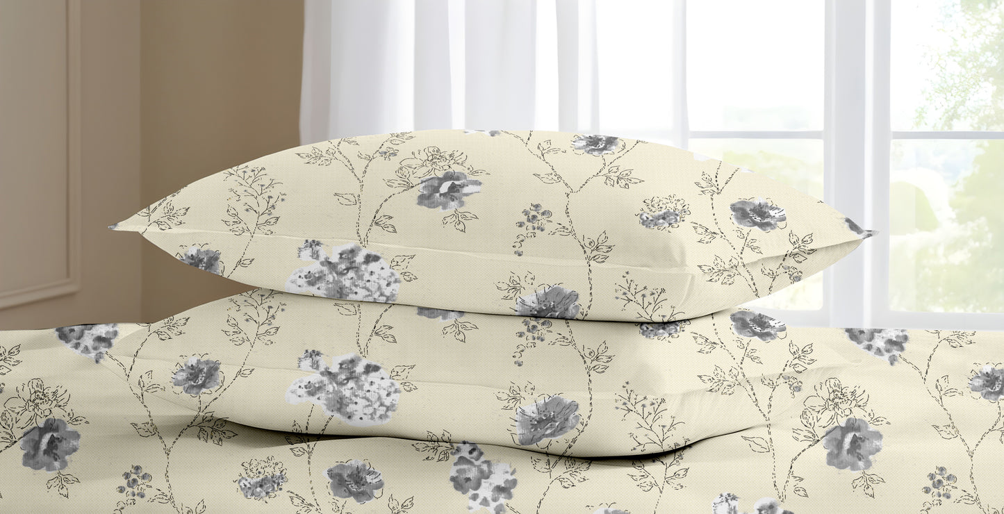 Oak & Lily King Size Bedsheet in Floral Whim Print | 210 TC | 100% Cotton | Premium European Quality | Soft, Breathable & Washable