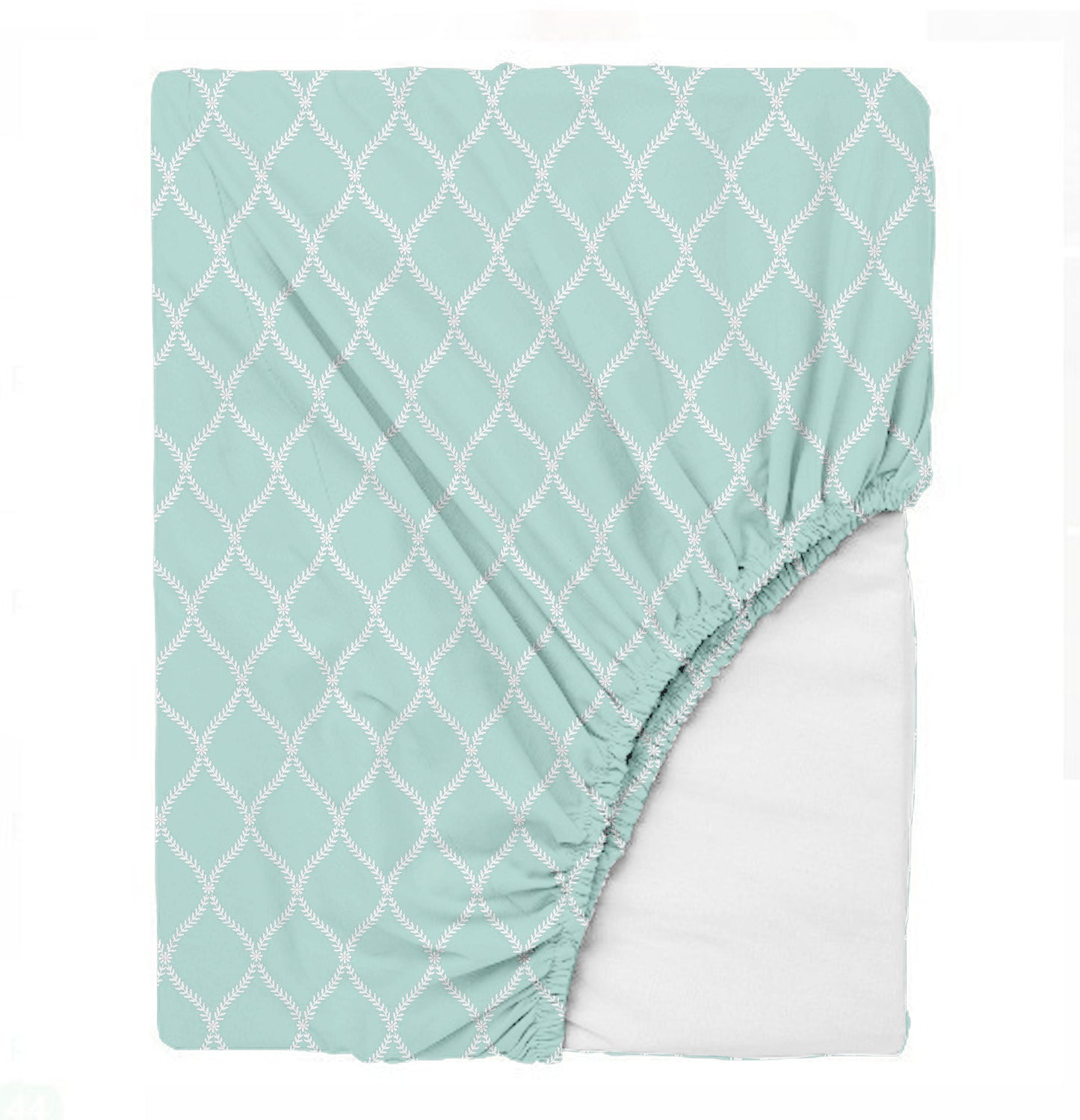 Oak & Lily King Size Bedsheet – Blossom Leaves Sea Green, Pink, Lt Grey | 210 TC | 100% Cotton | Flat | 2 Pillow Covers | Soft, Breathable, European Quality