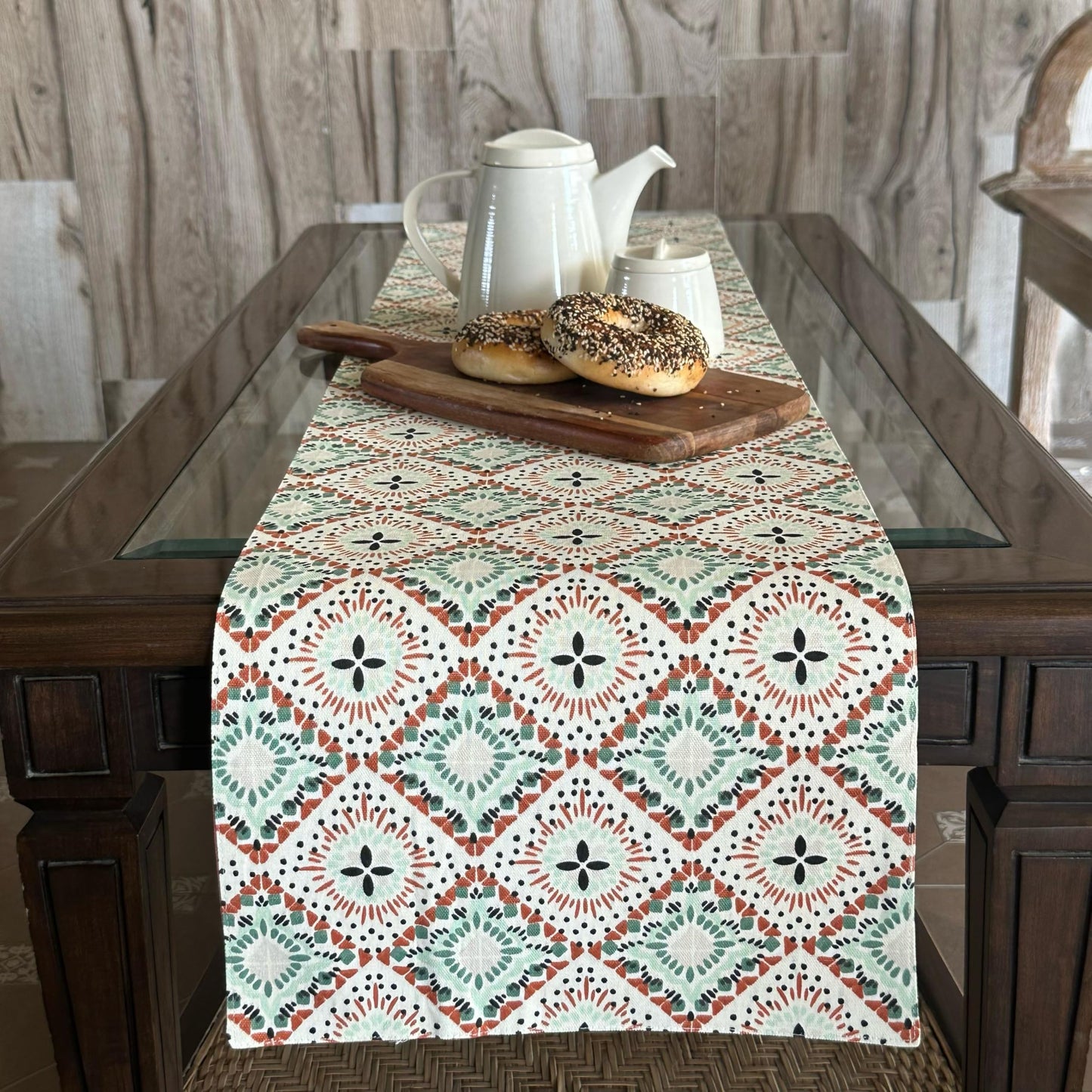 Oak & Lily Centre Table Runner – Multicolour Ethnic Print | 100% Cotton | Premium European Quality