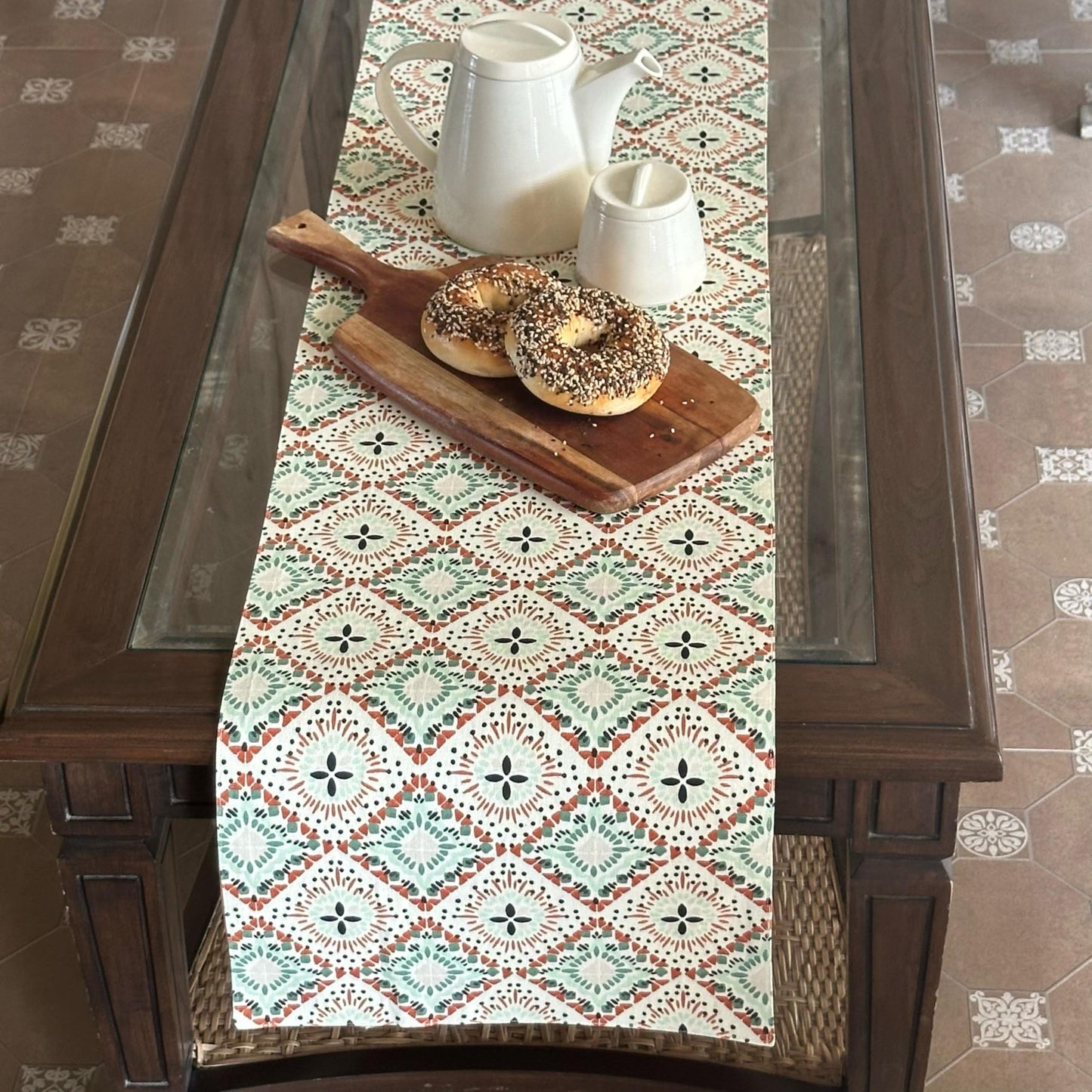 Oak & Lily Centre Table Runner – Multicolour Ethnic Print | 100% Cotton | Premium European Quality