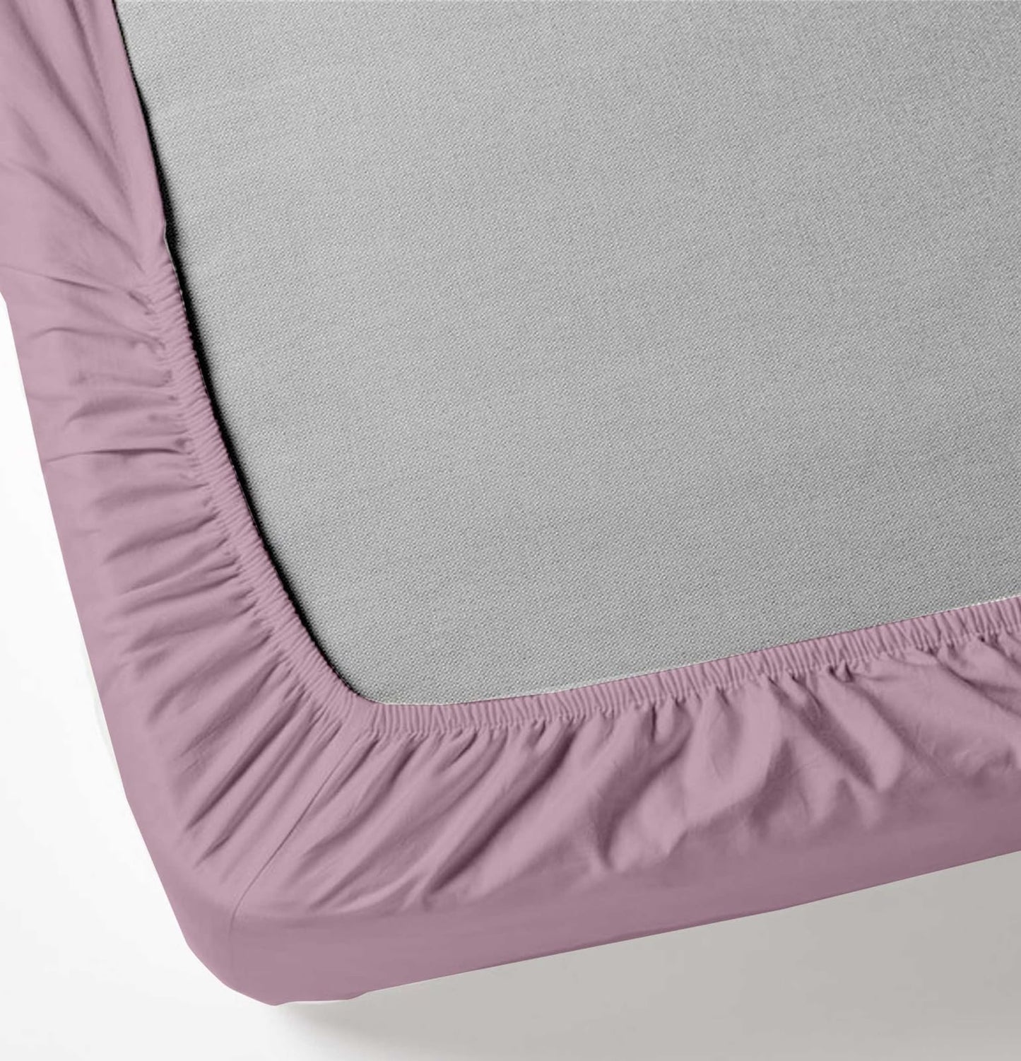 Oak & Lily King Size Elastic Fitted Bedsheet – Solid Dusky Pink | 300 TC | 100% Cotton | 2 Pillow Covers | Soft, Breathable, Premium European Quality