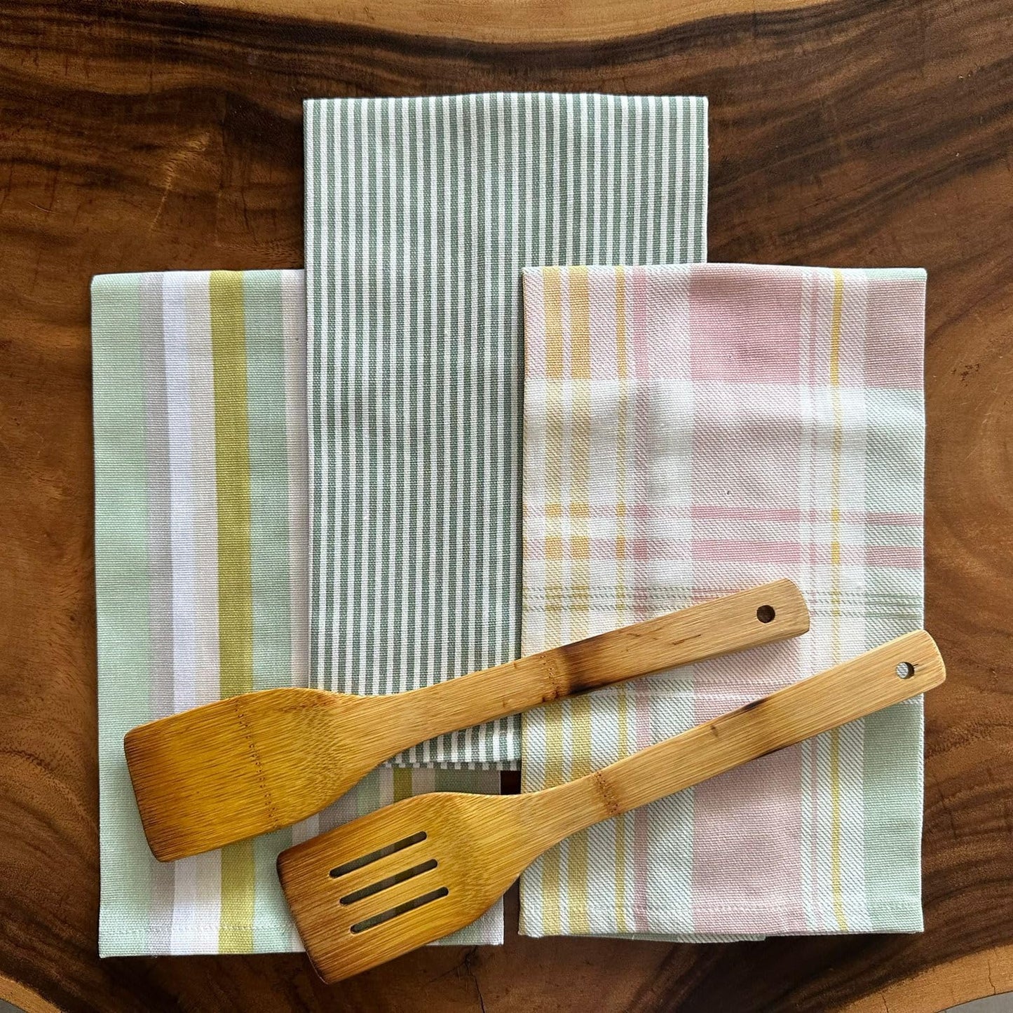 Oak & Lily Kitchen Towels – Multicolour Geometric Patterns | Set of 3 | 100% Cotton | European Quality | Super Absorbent & Anti-Bacterial