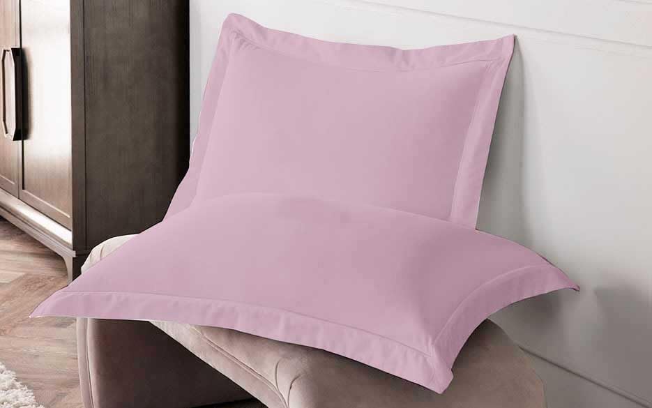 Oak & Lily King Size Elastic Fitted Bedsheet – Solid Dusky Pink | 300 TC | 100% Cotton | 2 Pillow Covers | Soft, Breathable, Premium European Quality