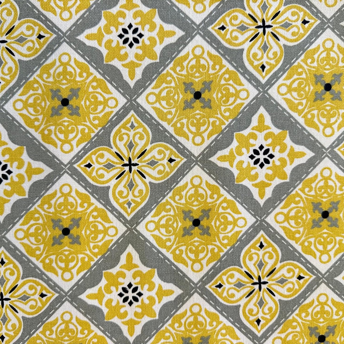 Oak & Lily Placemats – Yellow Grey Ethnic Print | 100% Cotton | Heat Resistant | Premium European Quality