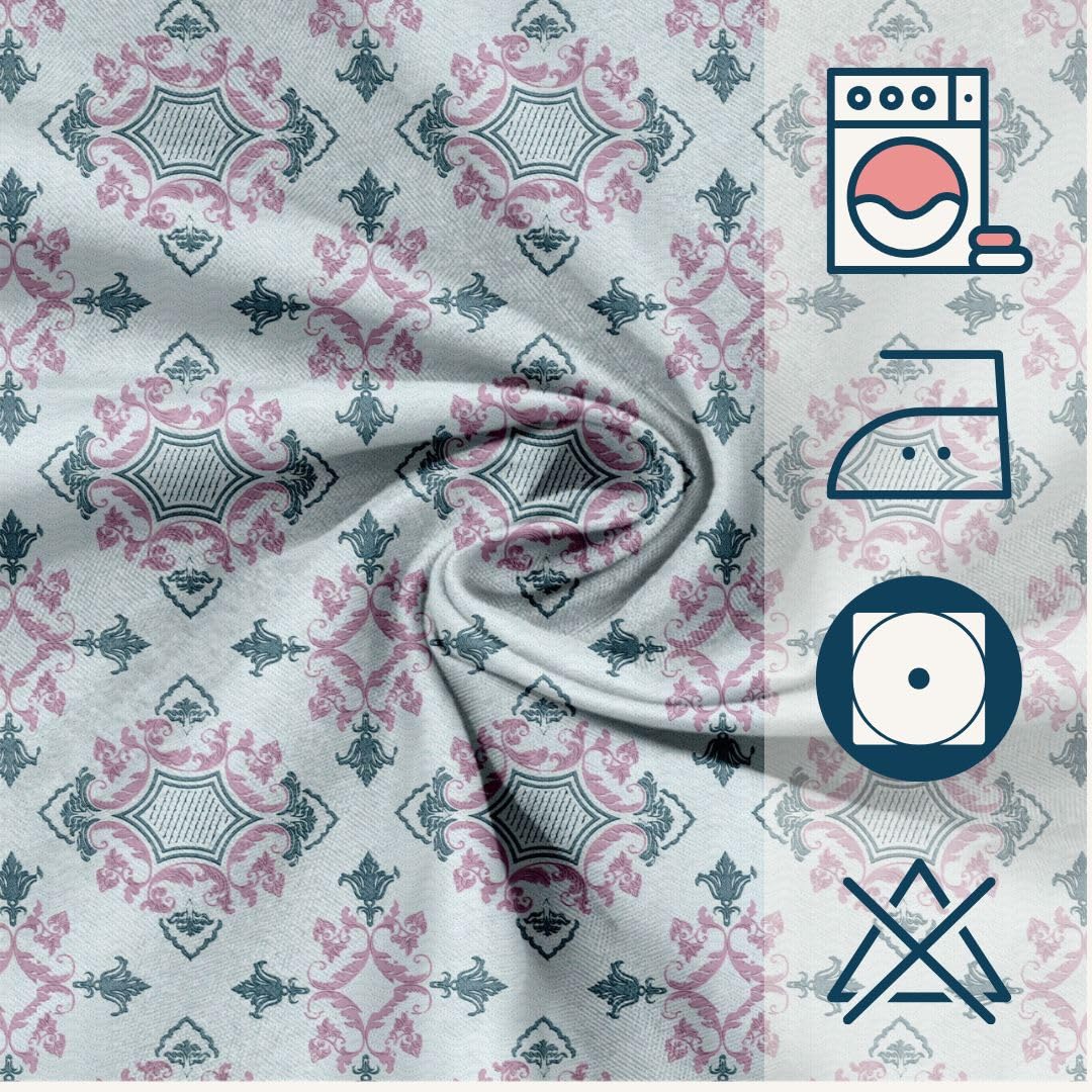 Oak & Lily King Size Bedsheet – Paradise Charm Blue & Pink | 210 TC | 100% Cotton | 2 Pillow Covers | Soft, Breathable, European Quality
