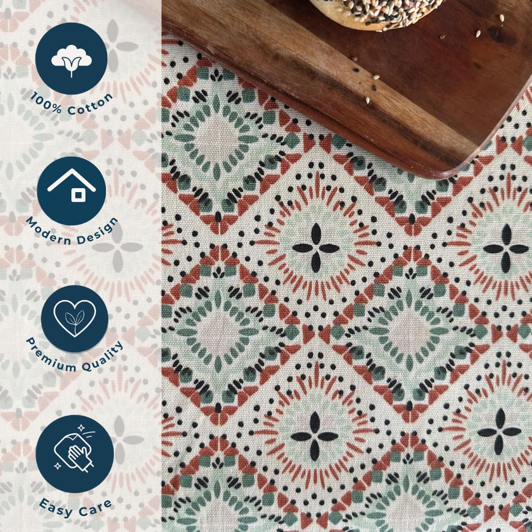 Oak & Lily Centre Table Runner – Multicolour Ethnic Print | 100% Cotton | Premium European Quality