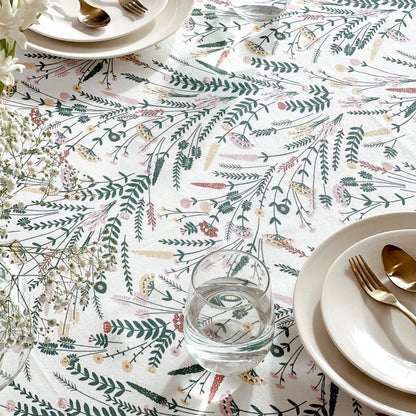 Oak & Lily Table Cloth – Colourful Multi Floral Print | 100% Cotton | Anti-Slip | Premium European Quality