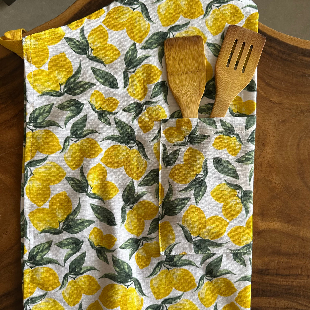 Lemon Yellow Print Apron