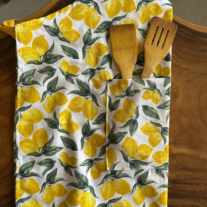 Lemon Yellow Print Apron