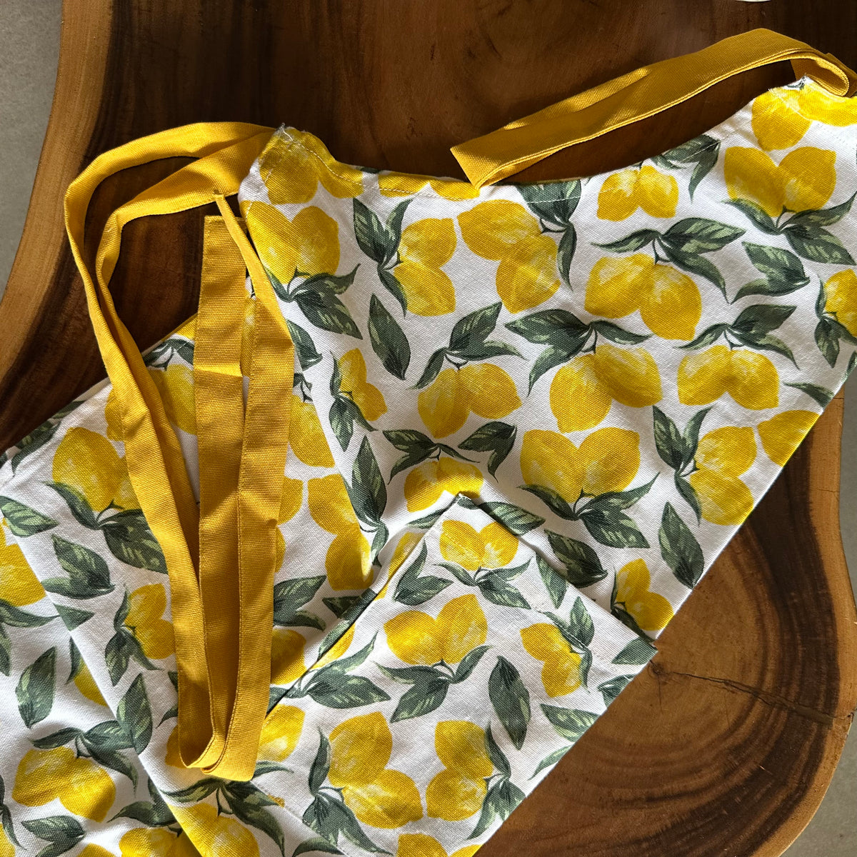 Lemon Yellow Print Apron