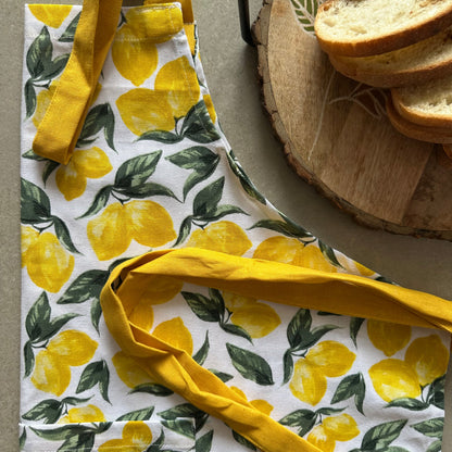 Lemon Yellow Print Apron