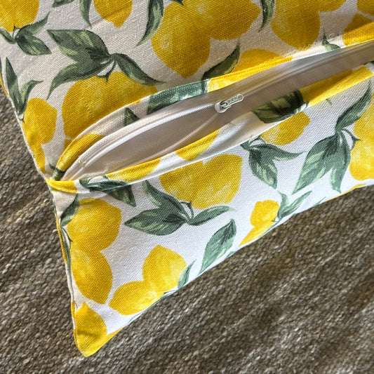 Oak & Lily Lemon Yellow Cotton Cushion Cover | 100% Pure Cotton | Vibrant & Washable | European Quality