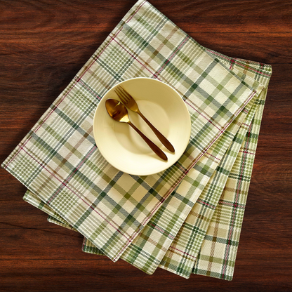 Oak & Lily Placemats – Forest Green Tartan | 100% Cotton | Heat Resistant | Premium European Quality 33cm x 45cm