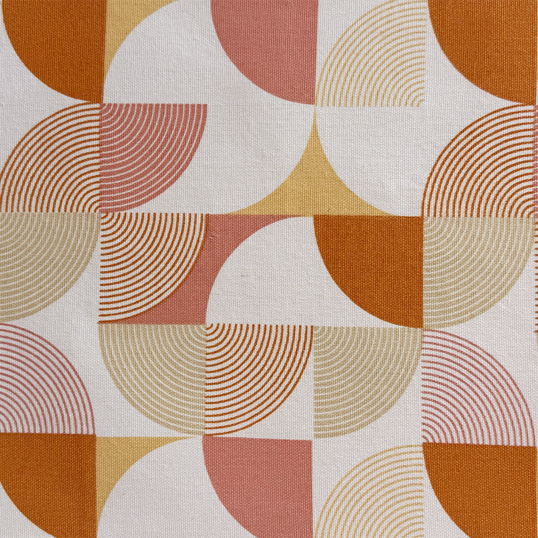 Oak & Lily Table Runner – Rust & Mustard Abstract Geometric Print | 100% Cotton | Premium European Quality