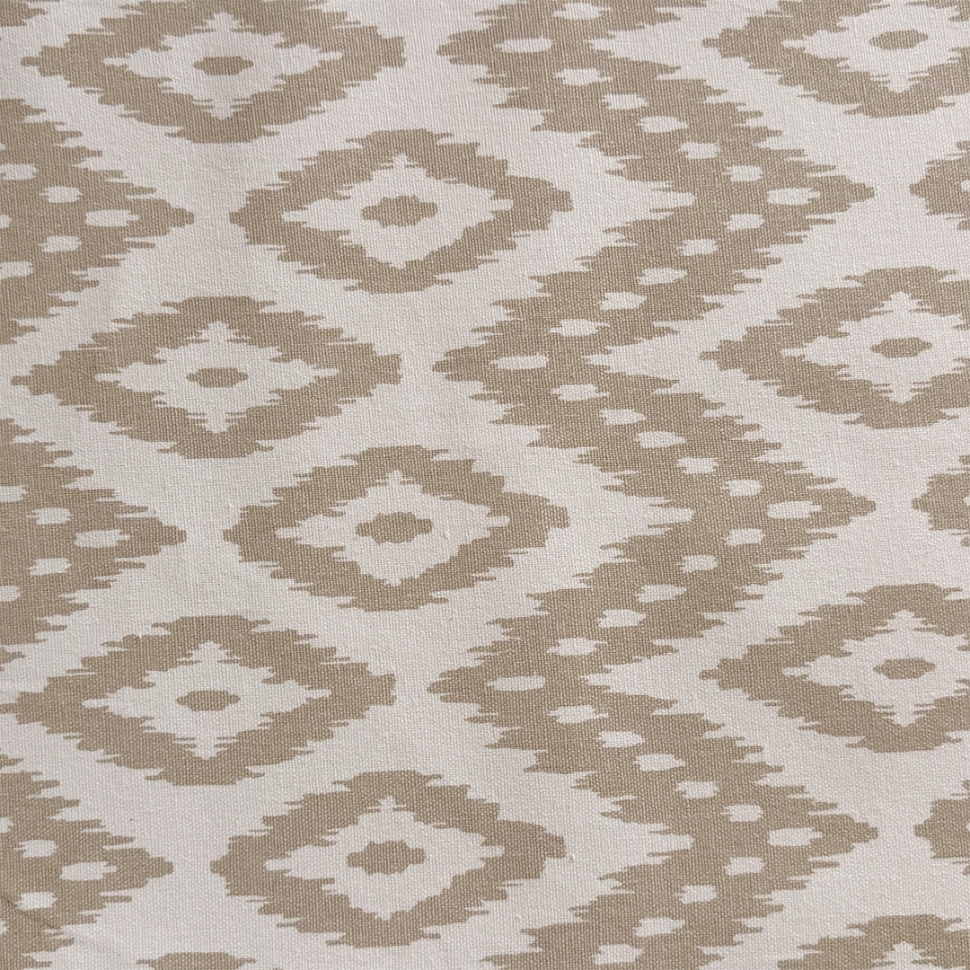 Oak & Lily Table Runner – Ivory & Beige Ikat Print | 100% Cotton | Premium European Quality
