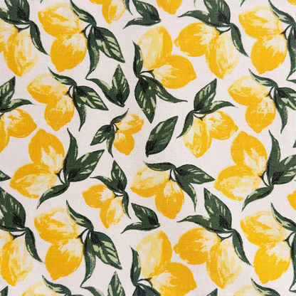 Oak & Lily Table Runner – Yellow & Green Lemon Print | 100% Cotton | Premium European Quality