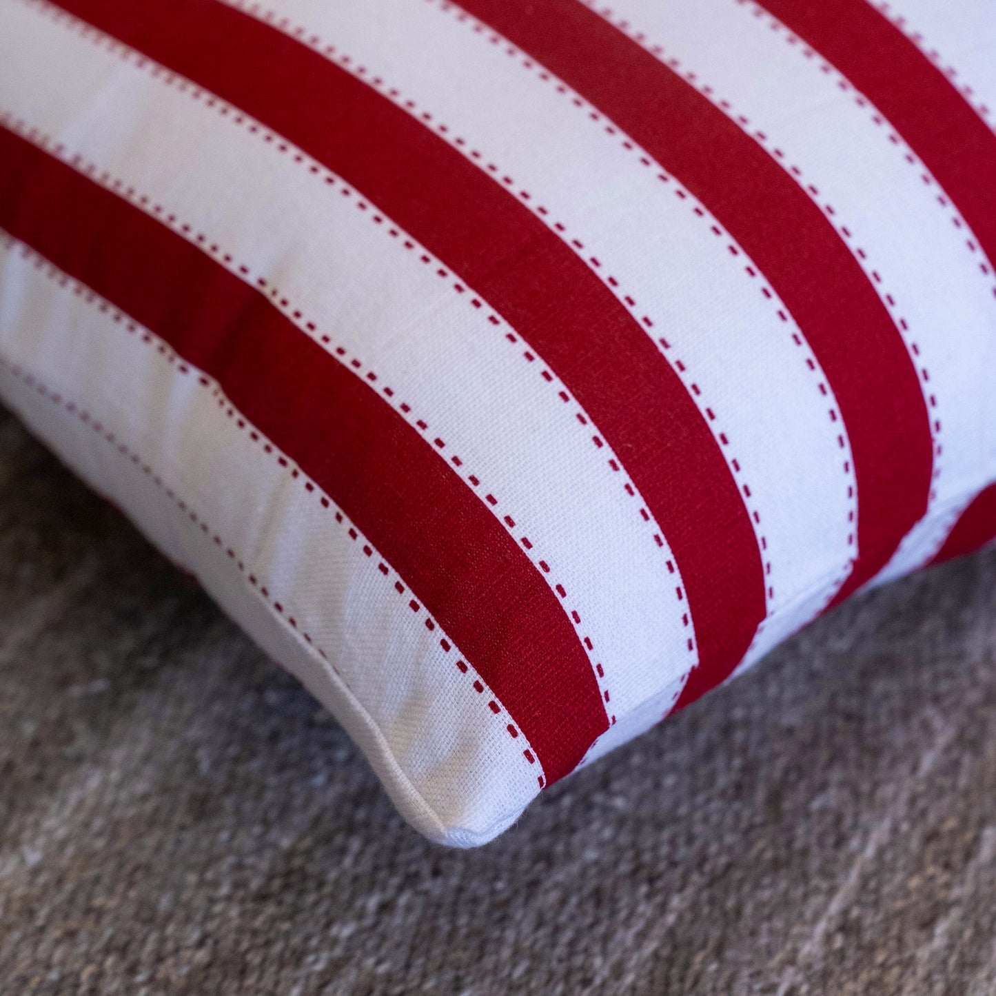 Oak & Lily Red Stripe Cotton Cushion Cover | 100% Pure Cotton | Bold & Washable | Premium European Quality