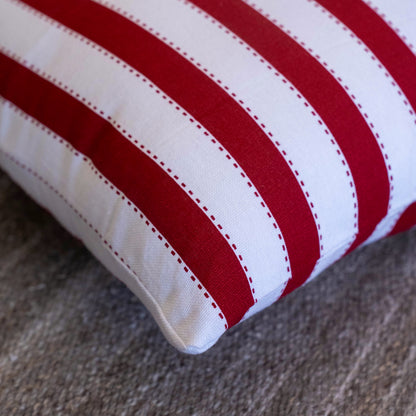 Oak & Lily Red Stripe Cotton Cushion Cover | 100% Pure Cotton | Bold & Washable | Premium European Quality