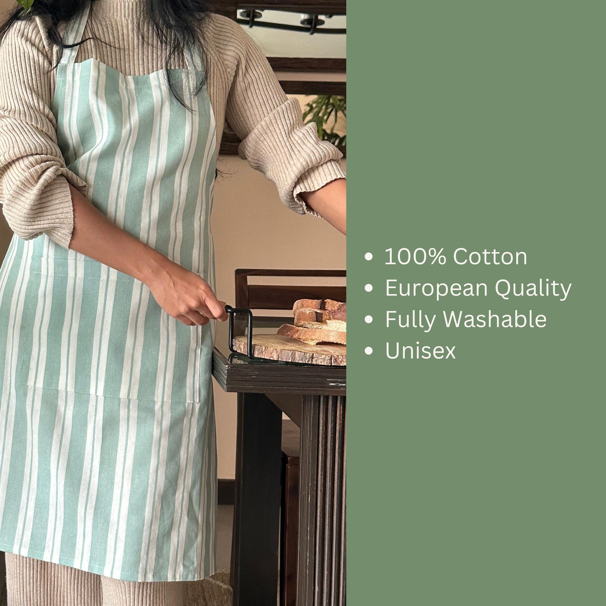 Green Stripe Print Apron OAK AND LILY green-stripe-print-apron-oak-and-lily