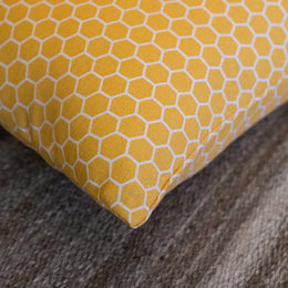 Oak & Lily Yellow Check Cotton Cushion Cover |  100% Pure Cotton | Soft, Bright & Washable | Premium European Quality