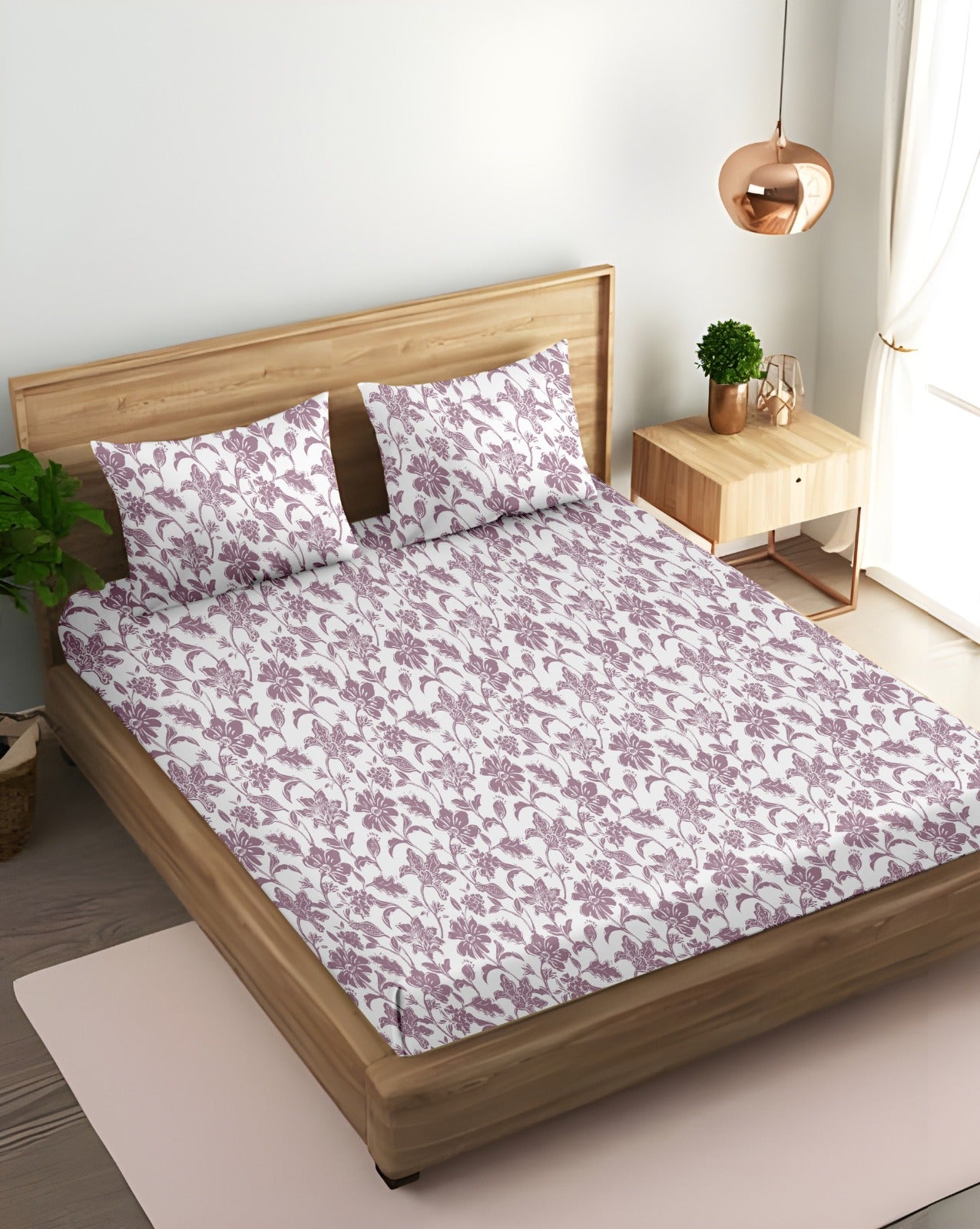 Blush Bloom King Bedsheet 210 TC