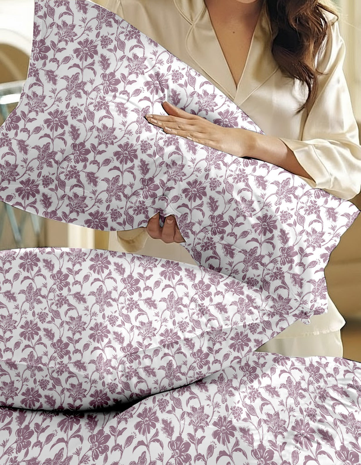 Blush Bloom King Bedsheet 210 TC