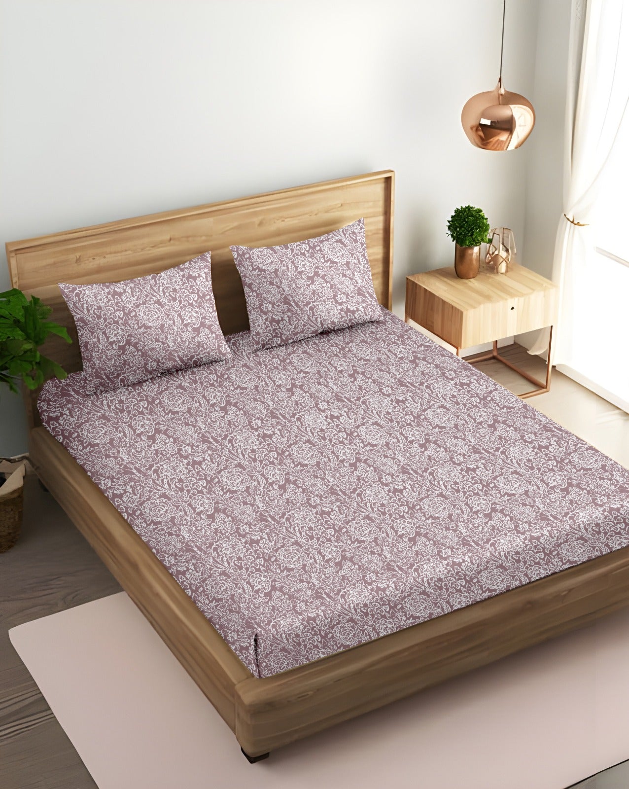 Blush Bloom King Bedsheet 210 TC