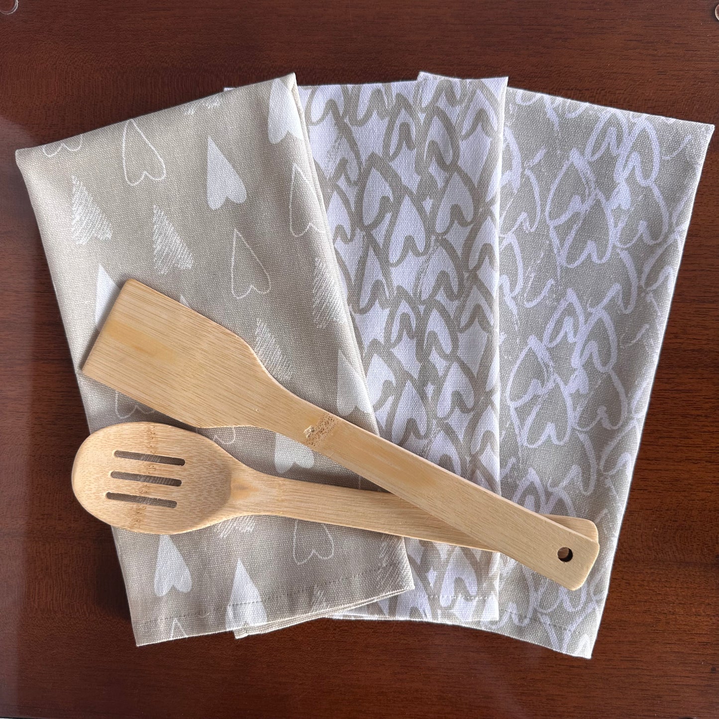 Oak & Lily Kitchen Towels – Ivory Beige | Set of 3 | 100% Cotton | European Quality | Super Absorbent & Anti-Bacterial