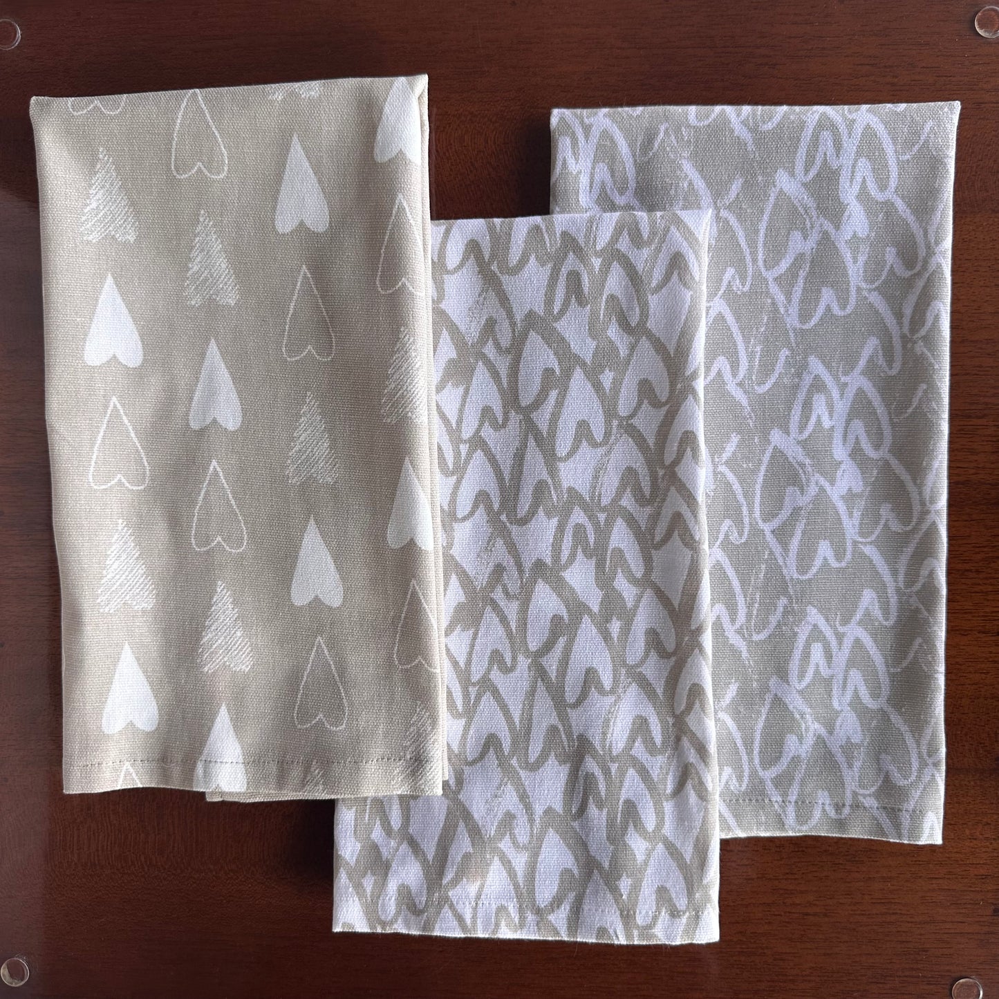 Oak & Lily Kitchen Towels – Ivory Beige | Set of 3 | 100% Cotton | European Quality | Super Absorbent & Anti-Bacterial