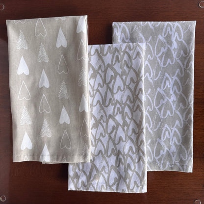 Oak & Lily Kitchen Towels – Ivory Beige | Set of 3 | 100% Cotton | European Quality | Super Absorbent & Anti-Bacterial