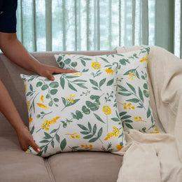 Oak & Lily Green Leaves Cotton Cushion Cover | 100% Pure Cotton | Soft, Durable & Washable | European Quality