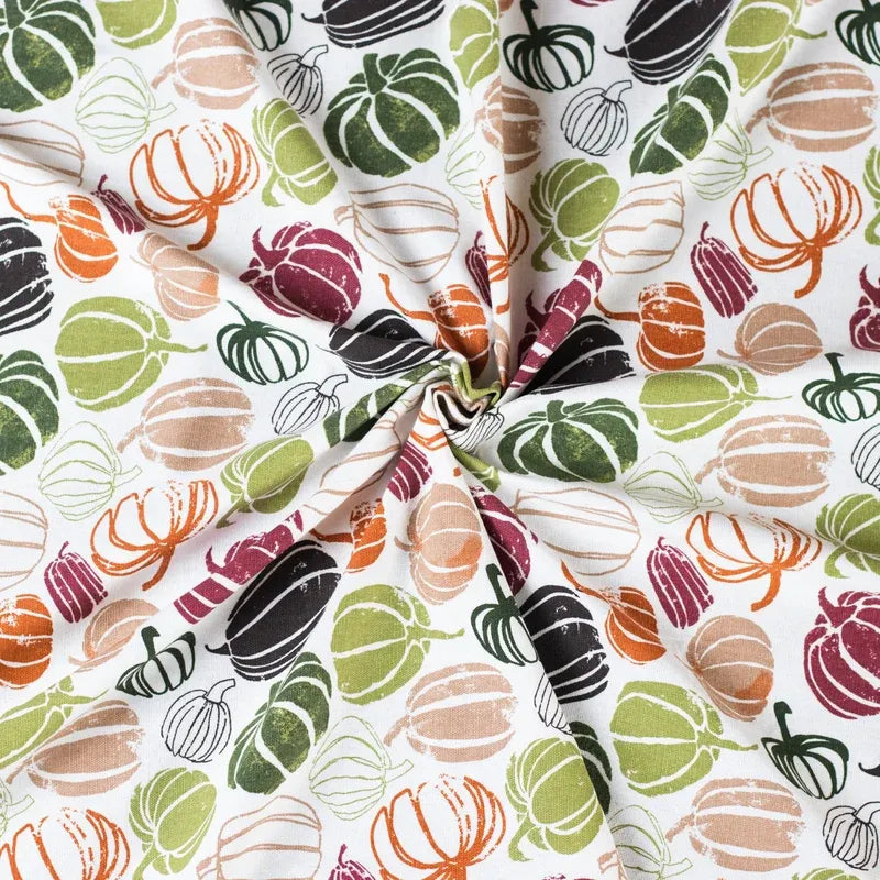 Oak & Lily Table Cloth – Pumpkin Multicolour Print | 100% Cotton | Anti-Slip | Premium European Quality | 4-Seater Dining Table Cover
