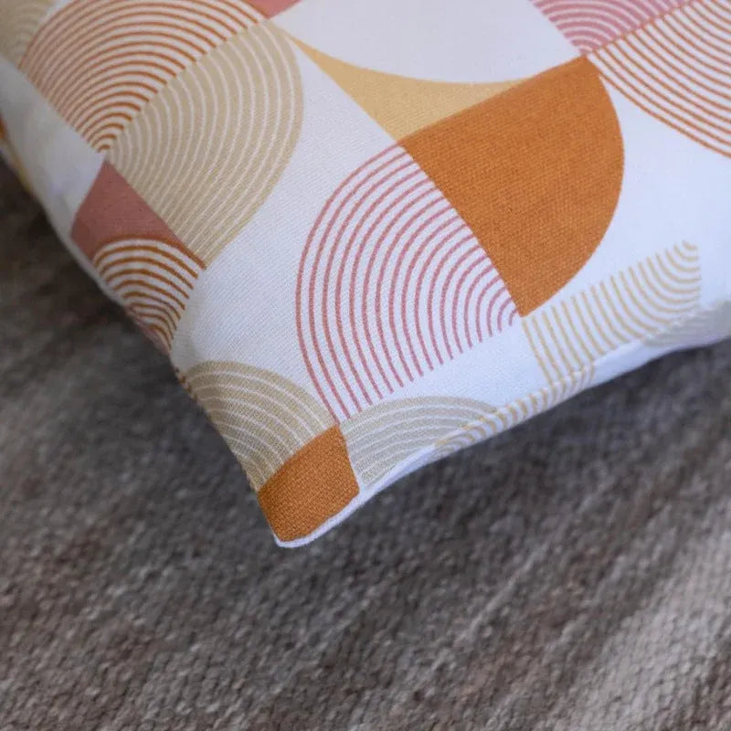 Oak & Lily Rust Abstract Cotton Cushion Cover | 100% Pure Cotton | Soft, Durable & Washable | European Quality