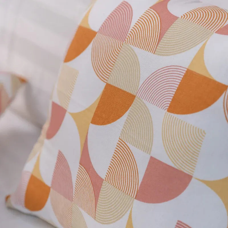 Oak & Lily Rust Abstract Cotton Cushion Cover | 100% Pure Cotton | Soft, Durable & Washable | European Quality